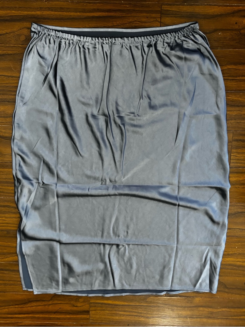 Old Navy Satin Midi Skirt with Side Slit – Steel Grey/Charcoal – Size XL